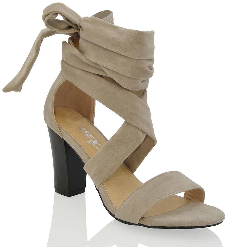 tie up block sandals